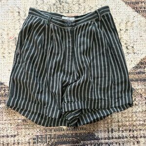 Urban Outfitters Linen Blend Green & White Stripe High Waisted Shorts size 4